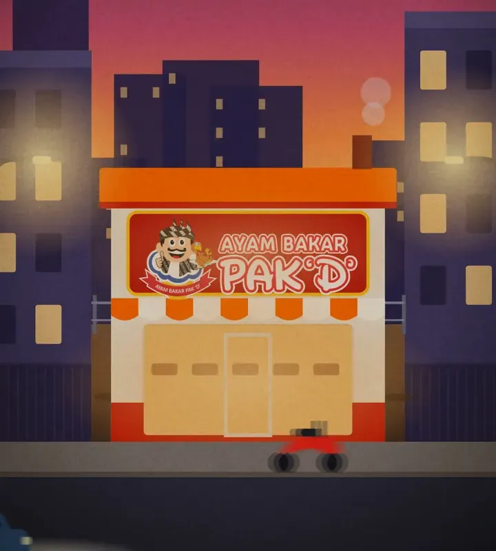 Ilustrasi outlet Ayam Bakar Pak D